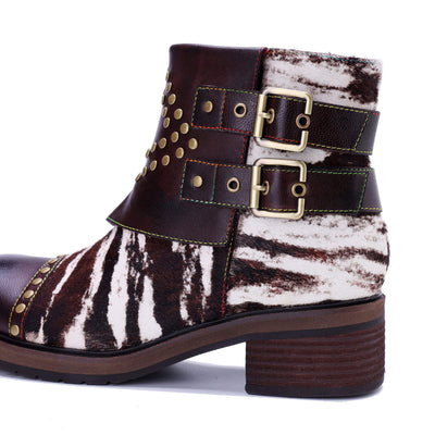 Colorstepshoes Wild Zebra Flat Ankle Boots