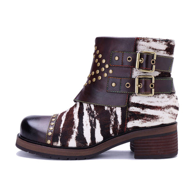 Colorstepshoes Wild Zebra Flat Ankle Boots