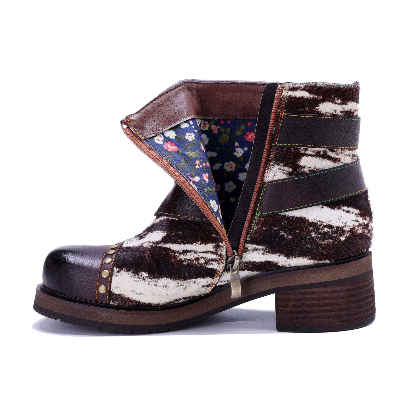 Colorstepshoes Wild Zebra Flat Ankle Boots