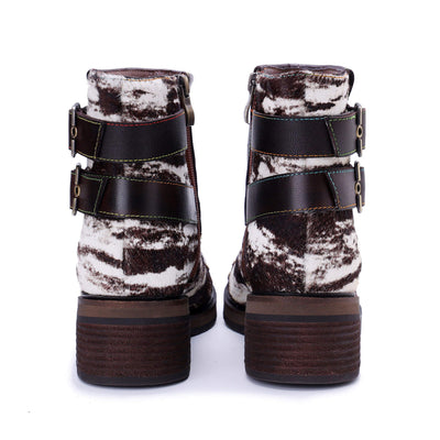 Colorstepshoes Wild Zebra Flat Ankle Boots