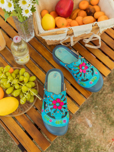 Sandales à motif de fleurs imprimées vintage 