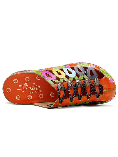 Sandales colorées faites à la main vintage 