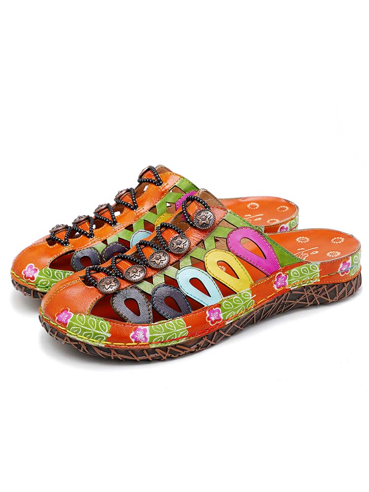 Vintage Handmade Colorful Sandals