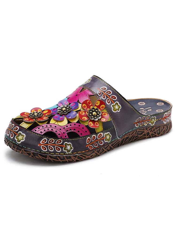 Flowers Handmade Colorful Slippers – Colorstepshoes