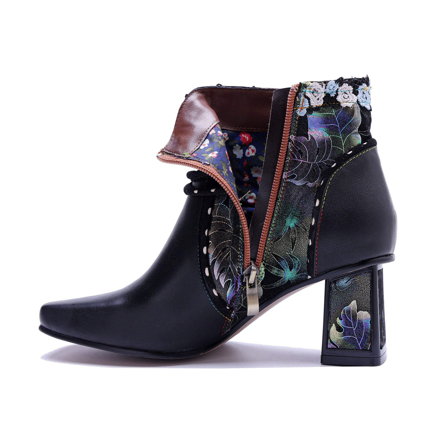 Colorstepshoes Midnight Bloom Ankle Boots