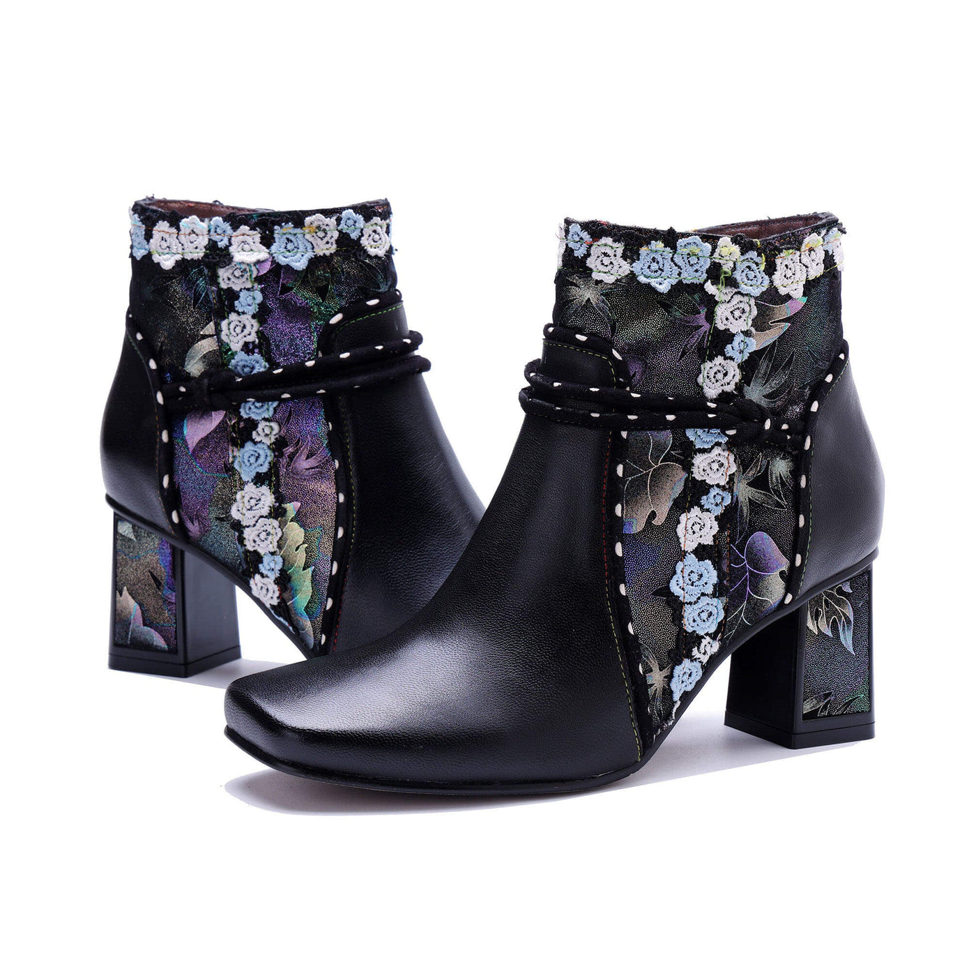 Colorstepshoes Midnight Bloom Ankle Boots