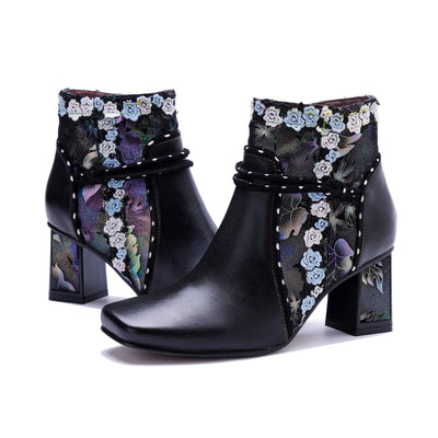 Colorstepshoes Midnight Bloom Ankle Boots