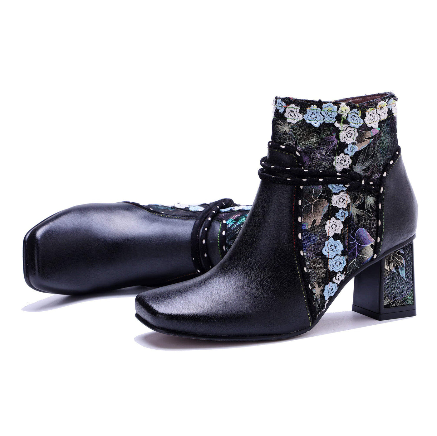 Colorstepshoes Midnight Bloom Ankle Boots