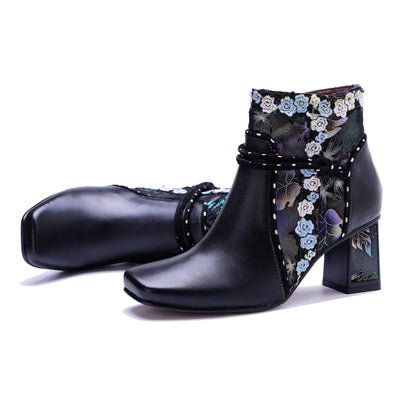 Colorstepshoes Midnight Bloom Ankle Boots