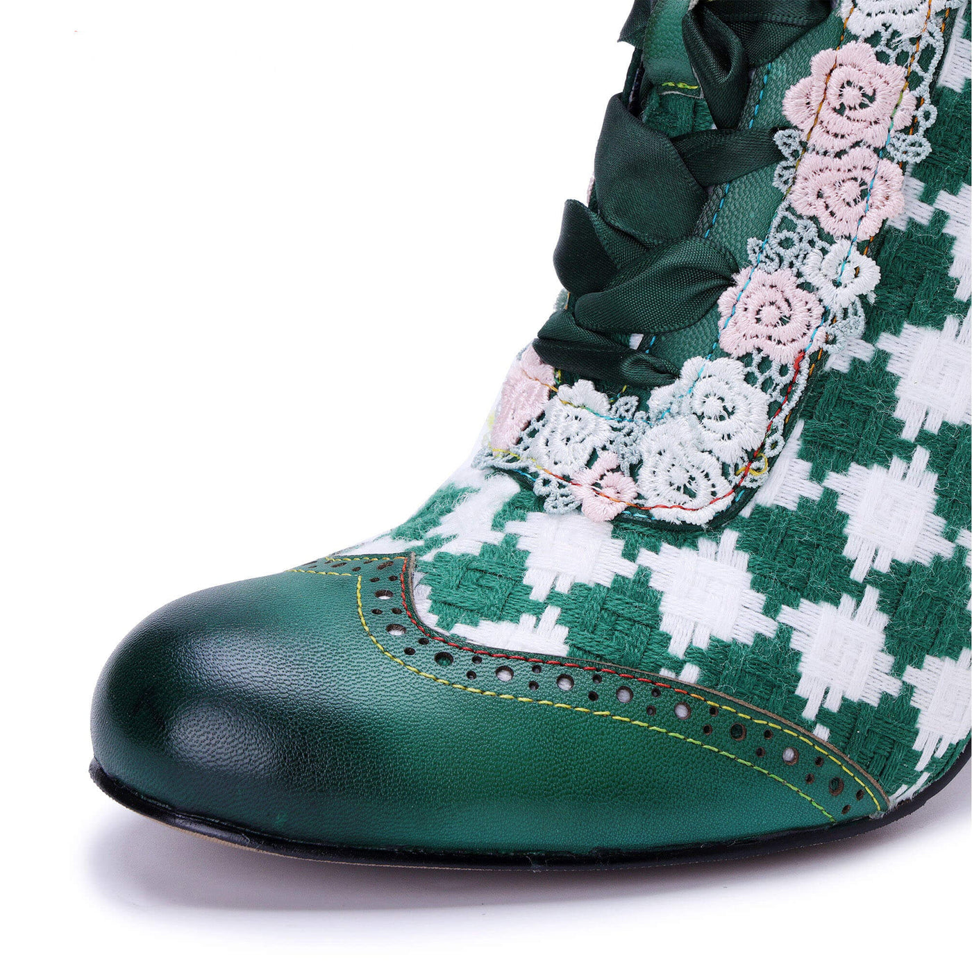 Colorstepshoes Emerald Artistic Floral Lace Boots