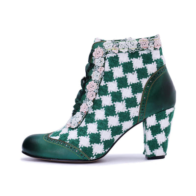 Colorstepshoes Emerald Artistic Floral Lace Boots