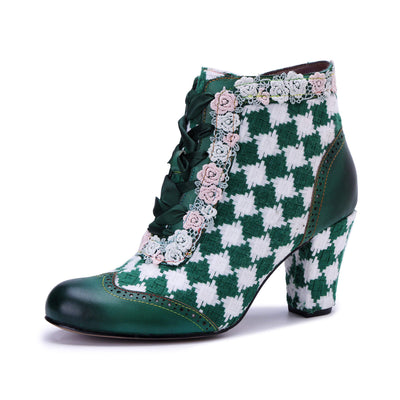 Colorstepshoes Emerald Artistic Floral Lace Boots