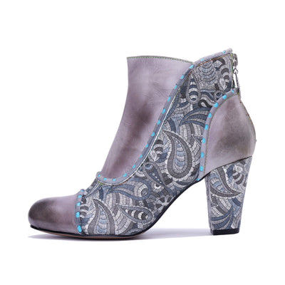 Colorstepshoes Silver Mist Paisley Ankle Boots