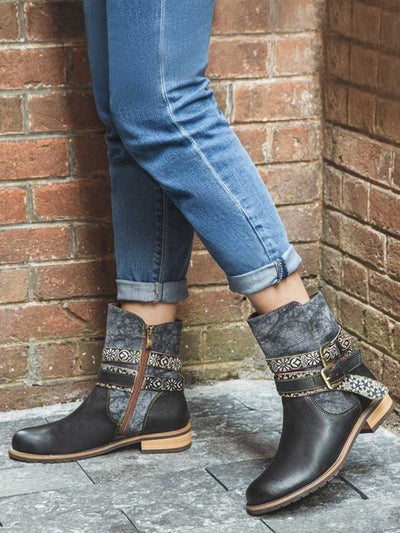 Retro Chic Flat Ankle Boots