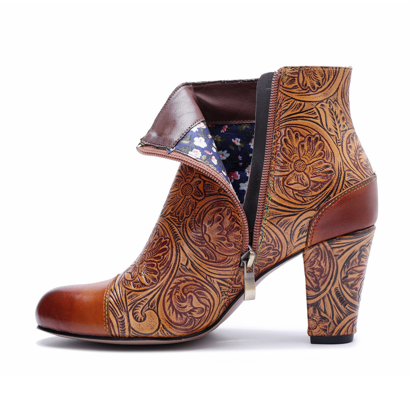 Colorstepshoes Vintage Garden Ankle Boots