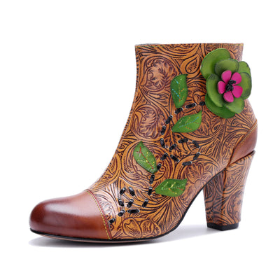 Colorstepshoes Vintage Garden Ankle Boots