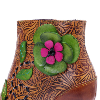 Colorstepshoes Vintage Garden Ankle Boots