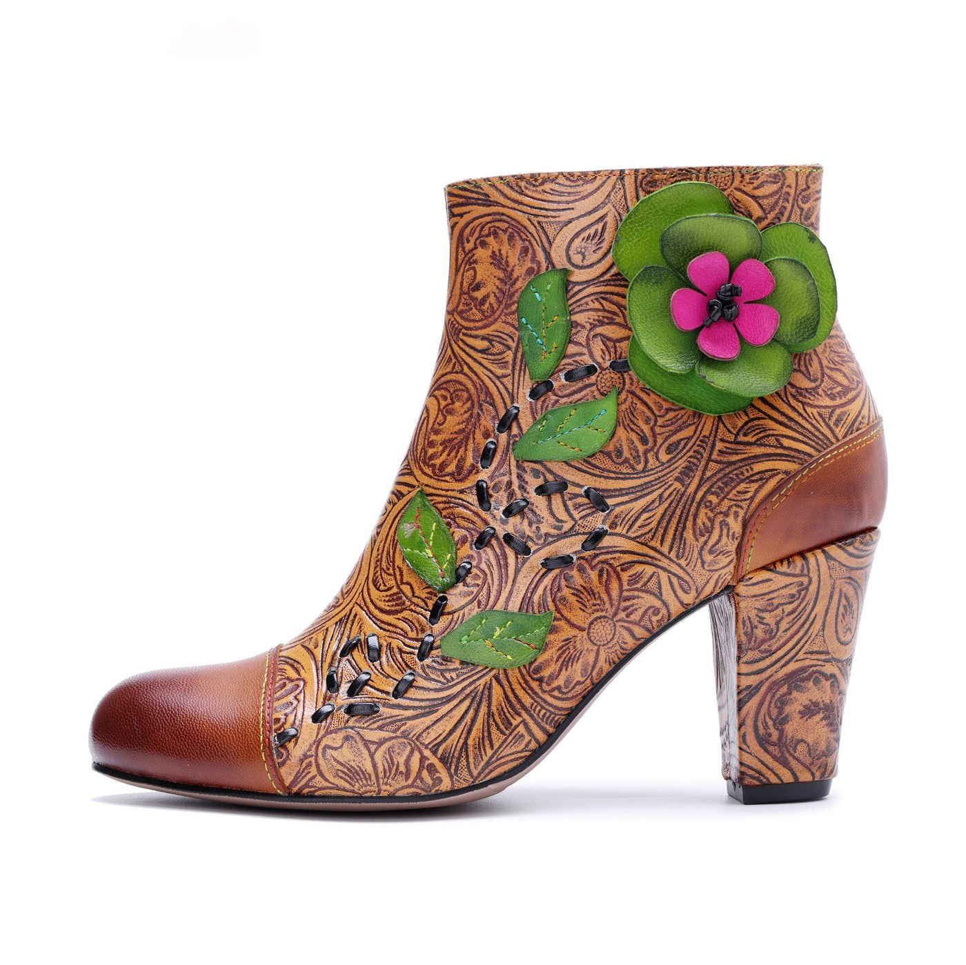 Colorstepshoes Vintage Garden Ankle Boots