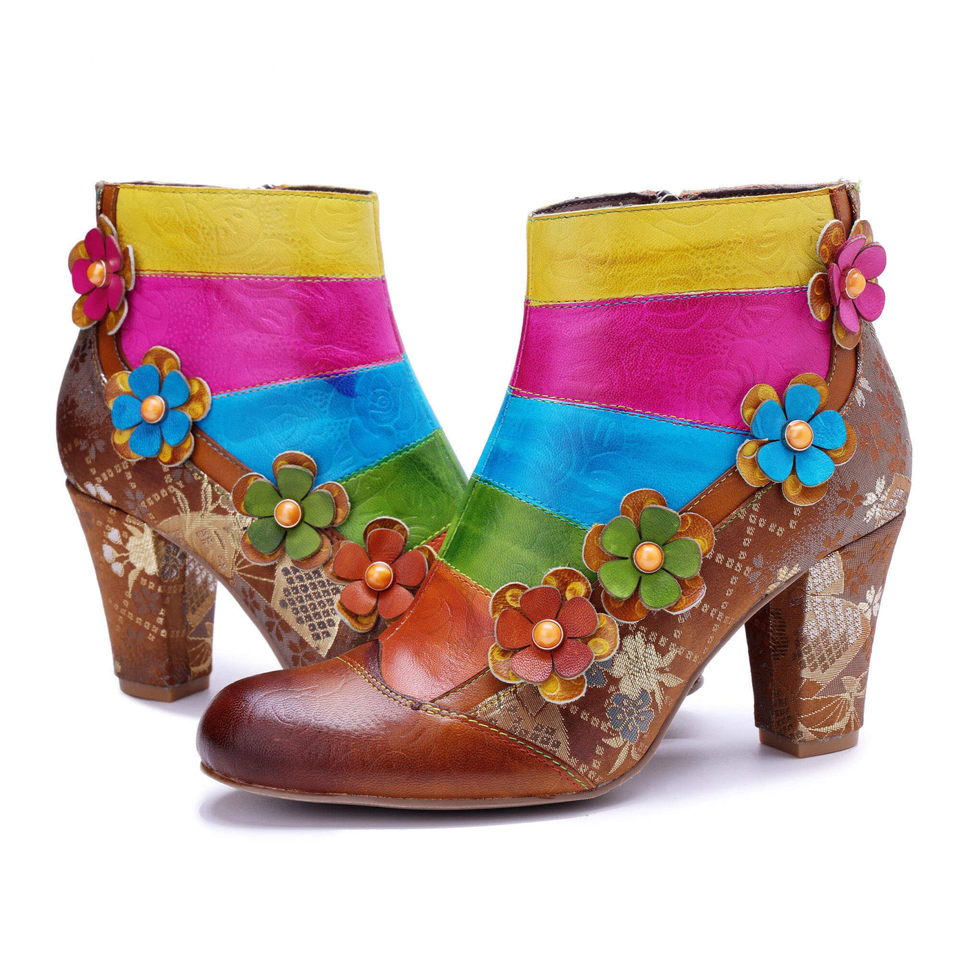 Colorstepshoes Rainbow Bloom Ankle Boots