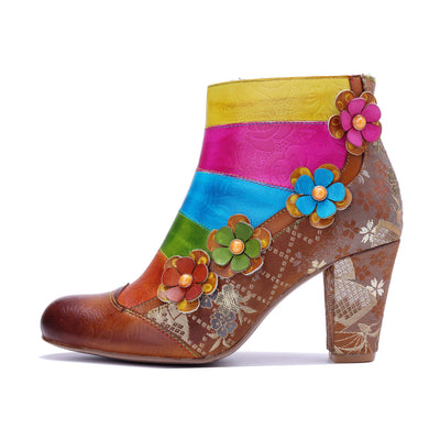 Colorstepshoes Rainbow Bloom Ankle Boots