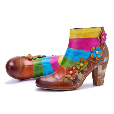Colorstepshoes Rainbow Bloom Ankle Boots