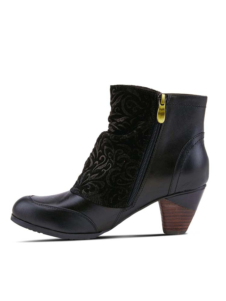 Embossed Leather Handmade Ankle Boots