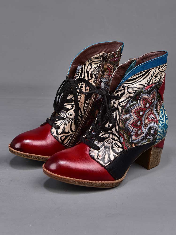 Dalia Leather Bohemian Ankle Boots