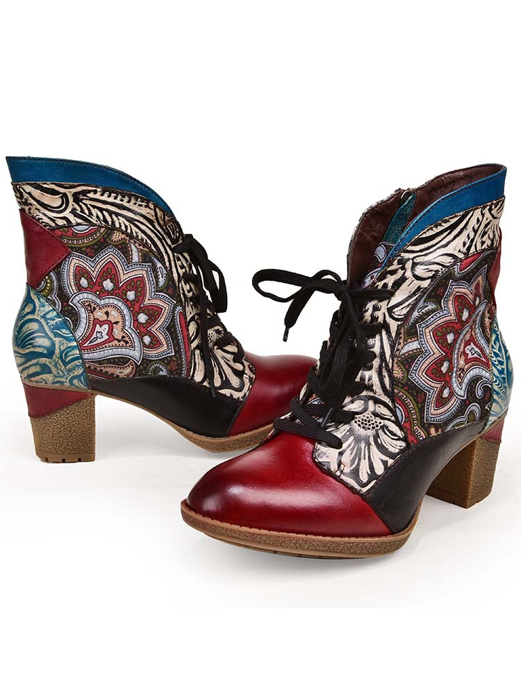 Dalia Leather Bohemian Ankle Boots