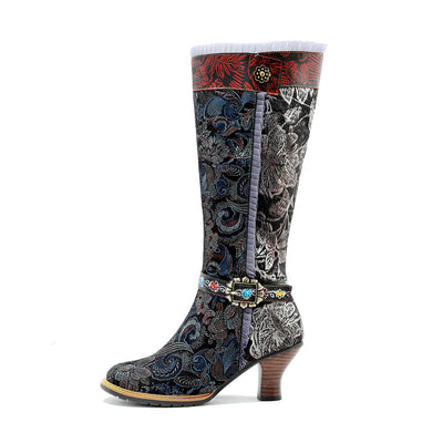 Boho Genuine Leather Exquisite Texture Maximalist Boots